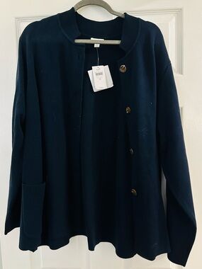J. Jill Navy Blue Cardigan Sweater/Blazer